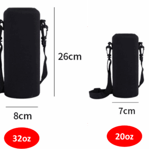 Trinkflaschen-Tasche SCHWARZ - 8 cm für 32 oz (950 ml)